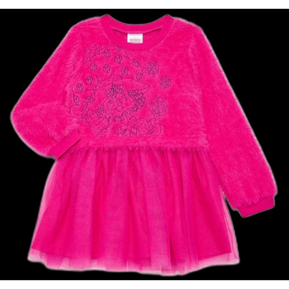 Strawberry Shortcake Toddler Girls Fluffy Knit Tutu Dress Fuchsia NWT 12M